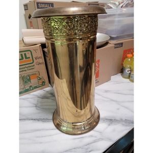 Vintage Solid Brass umbrella/cane Stand approx 19.75 tall, 10 wide